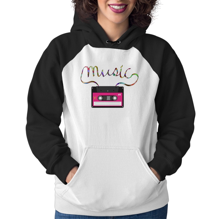 Moletom Feminino Music Cassete Retrô