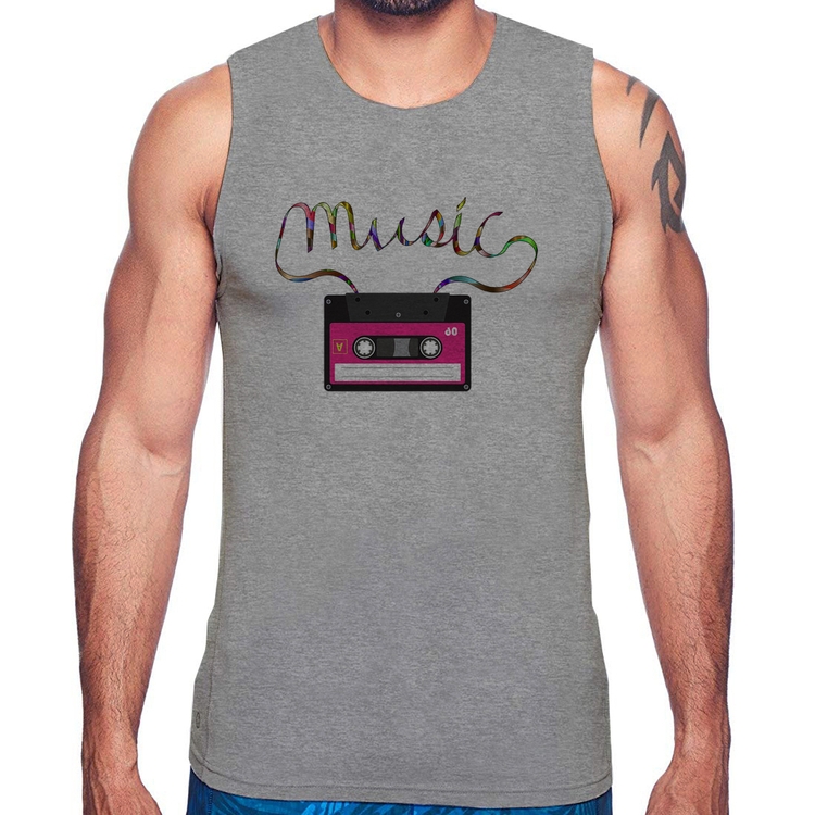 Regata Music Cassete Retrô - Cinza
