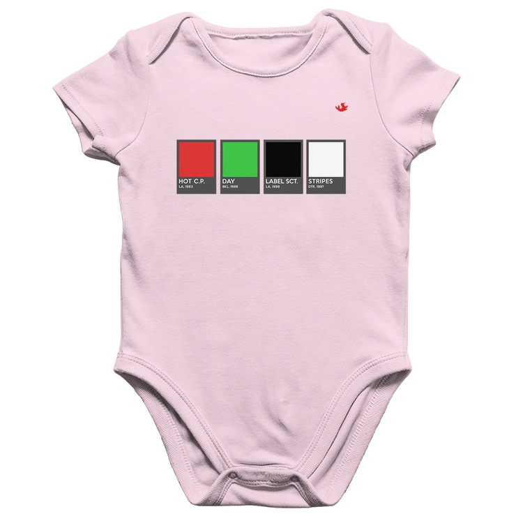 Body Bebê Algodão Music Color Guide - Rosa Bebê