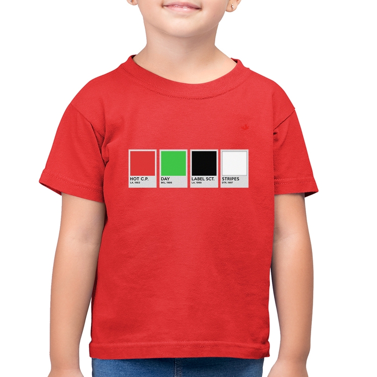 Camiseta Algodão Infantil Music Color Guide - Vermelha