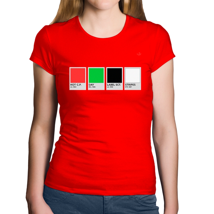 Baby Look Algodão Music Color Guide - Vermelha