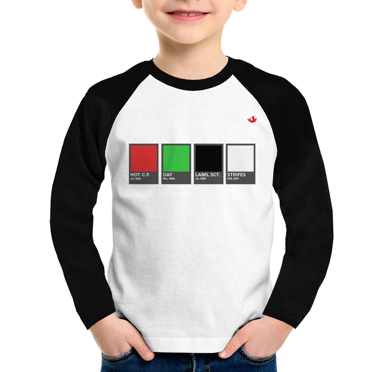 Camiseta Raglan Infantil Music Color Guide Manga Longa