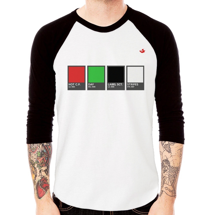 Camiseta Raglan Music Color Guide Manga 3/4