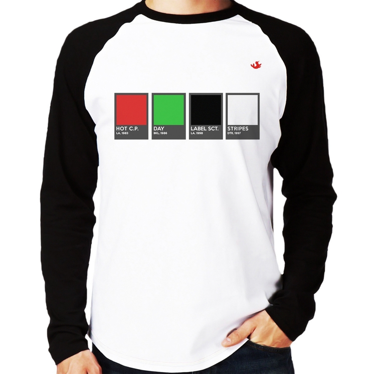 Camiseta Raglan Music Color Guide Manga Longa