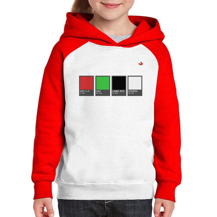 Moletom Infantil Music Color Guide - Branco/Vermelho