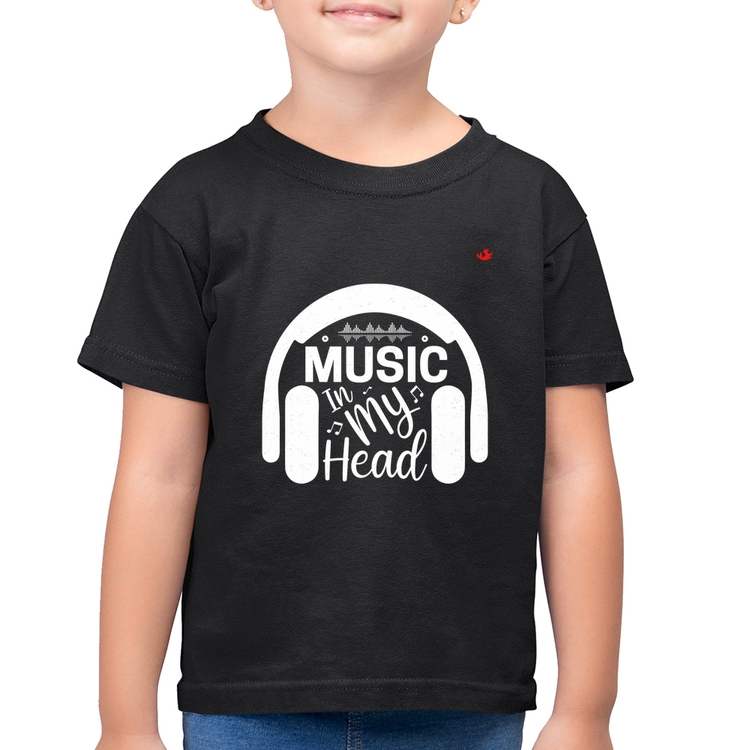 Camiseta Algodão Infantil Music in my head