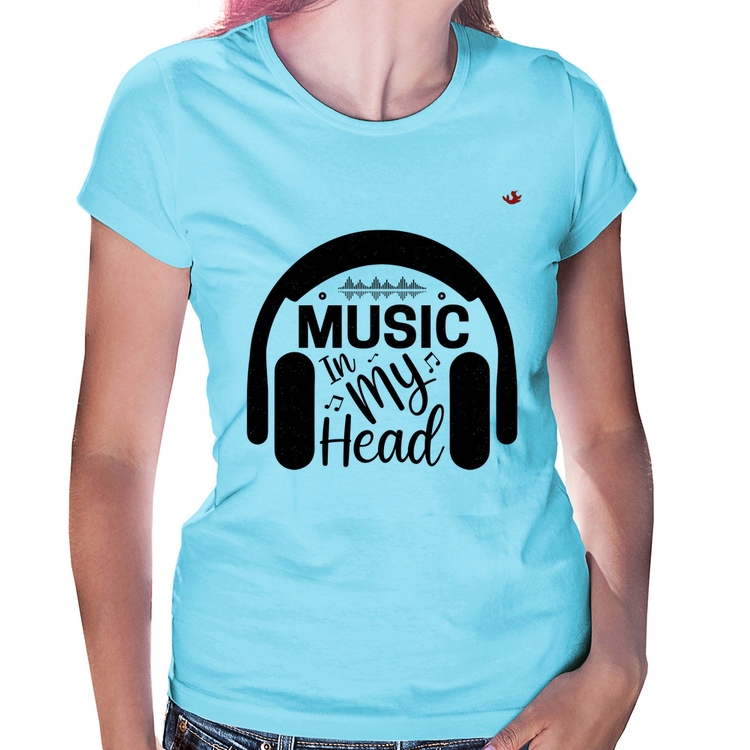 Baby Look Music in my head - Azul Bebê