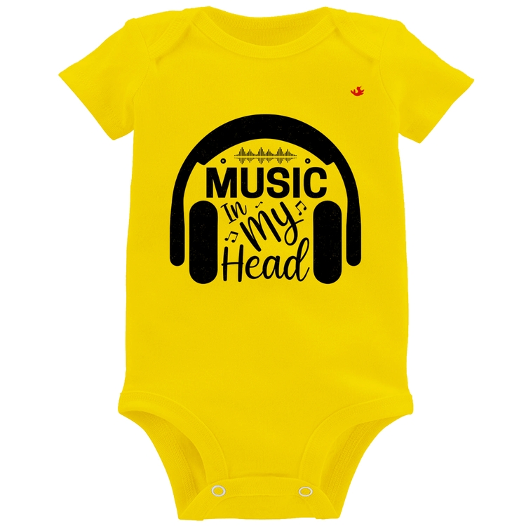 Body Bebê Music in my head - Amarelo
