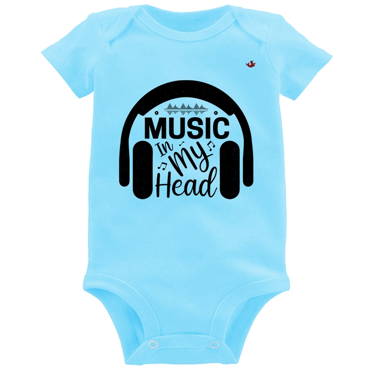 Body Bebê Music in my head - Azul Bebê