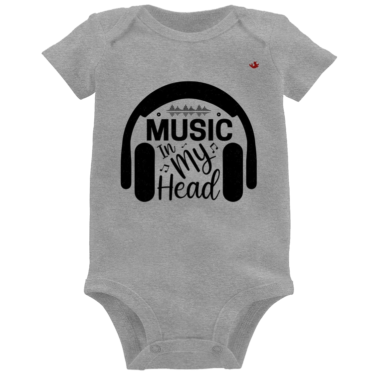 Body Bebê Music in my head - Cinza