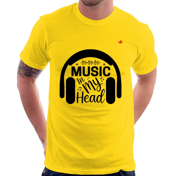 Camiseta Music in my head - Amarela