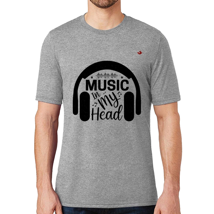 Camiseta Music in my head - Cinza