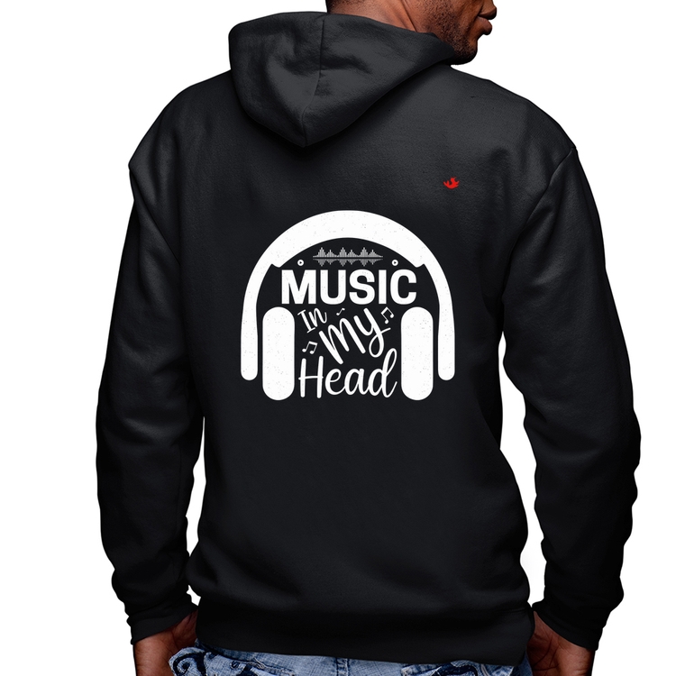 Blusa Moletom Music in my head Masculina com Capuz e Zíper