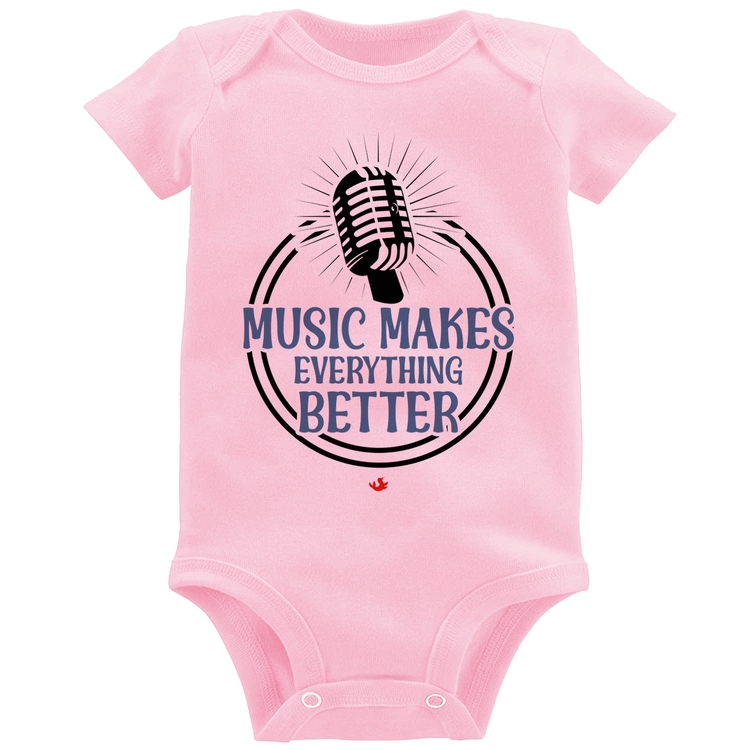 Body Bebê Music makes everything better - Rosa Bebê
