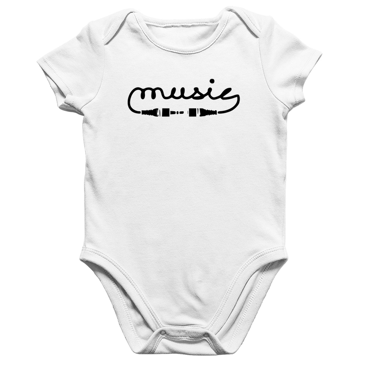 Body Bebê Algodão Music Plug - Branco