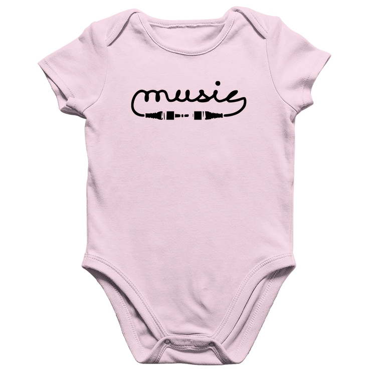 Body Bebê Algodão Music Plug - Rosa Bebê