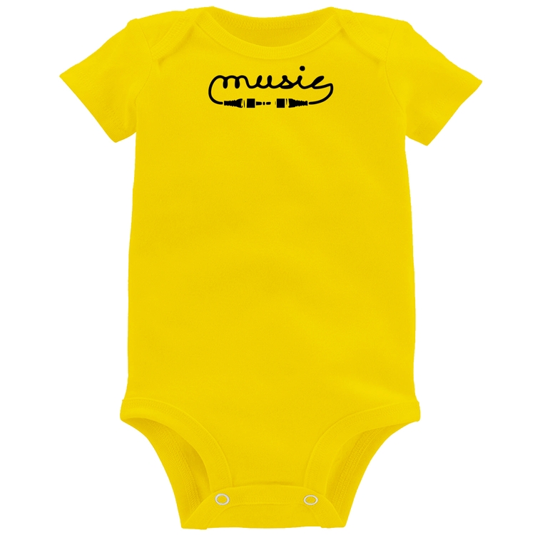 Body Bebê Music Plug - Amarelo