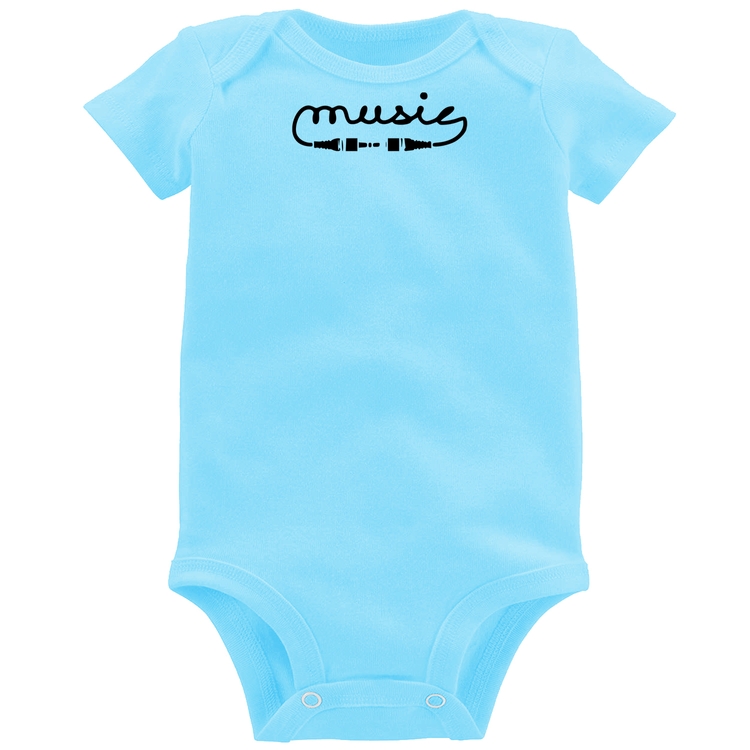 Body Bebê Music Plug - Azul Bebê