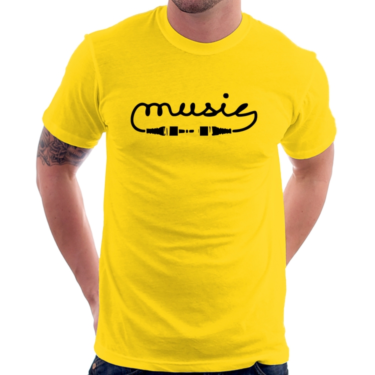 Camiseta Music Plug - Amarela
