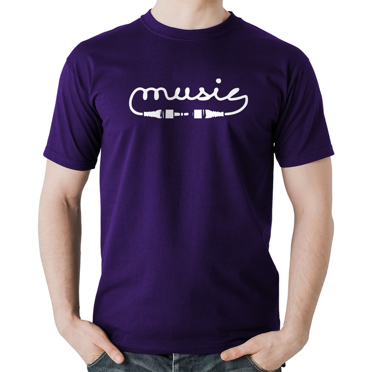 Camiseta Algodão Music Plug - Roxa