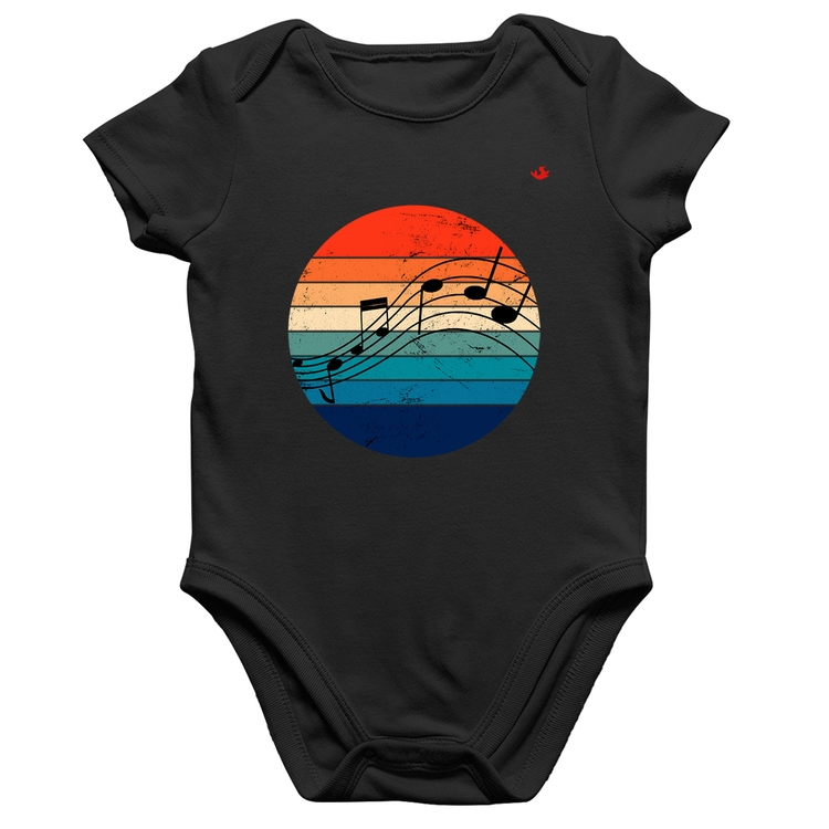 Body Bebê Algodão Música Vintage Sunset