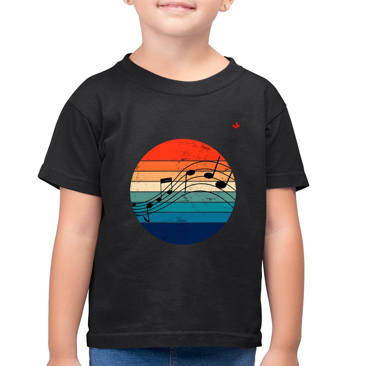 Camiseta Algodão Infantil Música Vintage Sunset