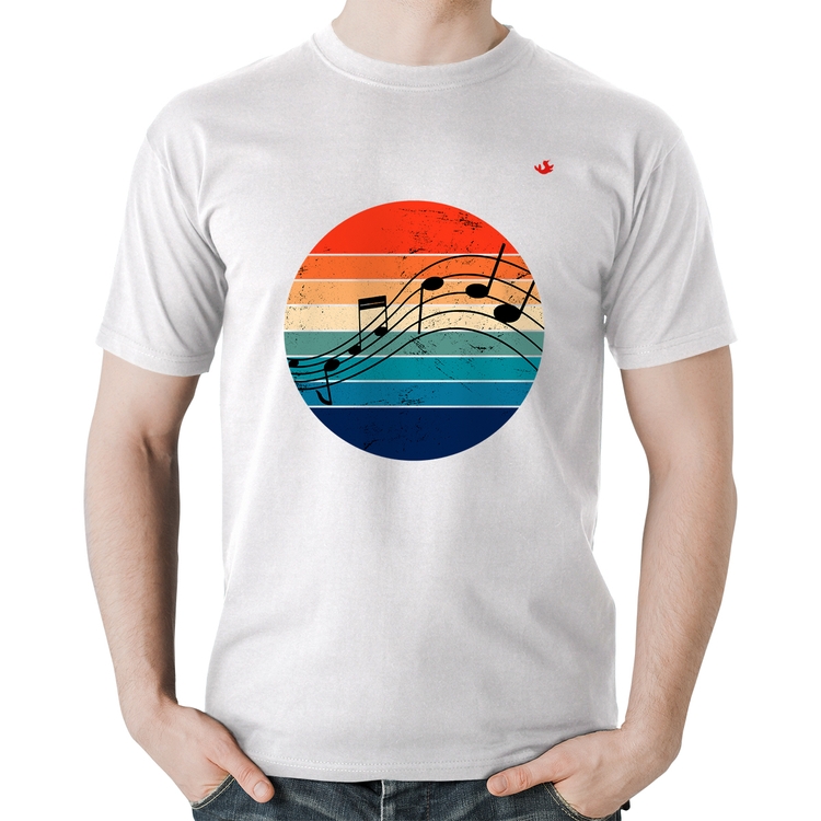 Camiseta Algodão Música Vintage Sunset - Branca
