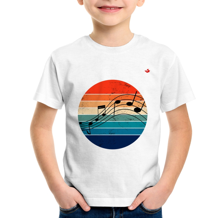 Camiseta Infantil Música Vintage Sunset