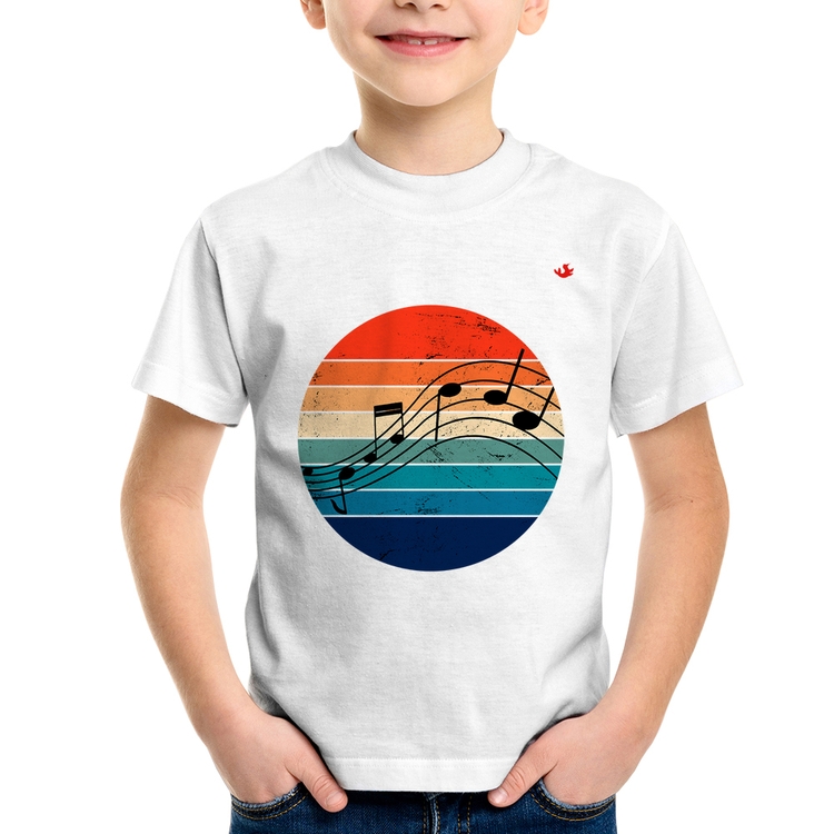 Camiseta Infantil Música Vintage Sunset
