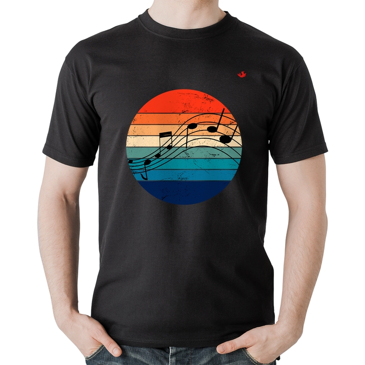 Camiseta Algodão Música Vintage Sunset