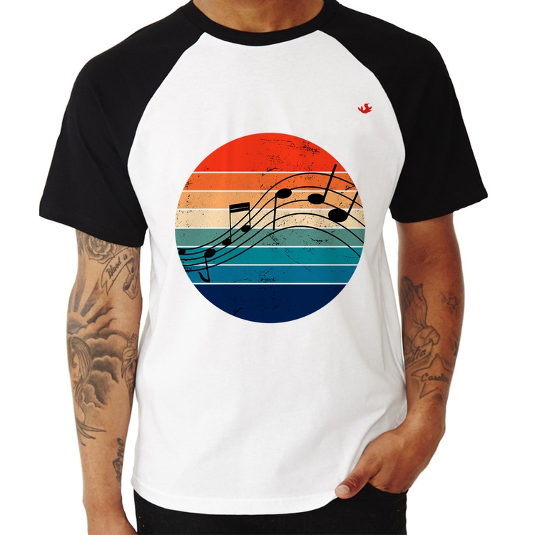Camiseta Raglan Música Vintage Sunset