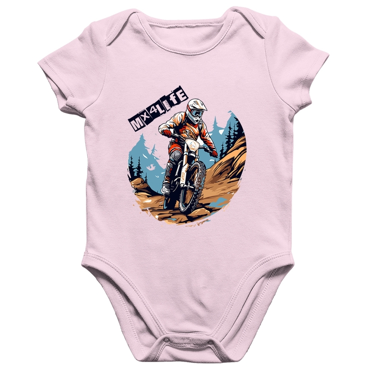 Body Bebê Algodão MX4Life - Rosa Bebê