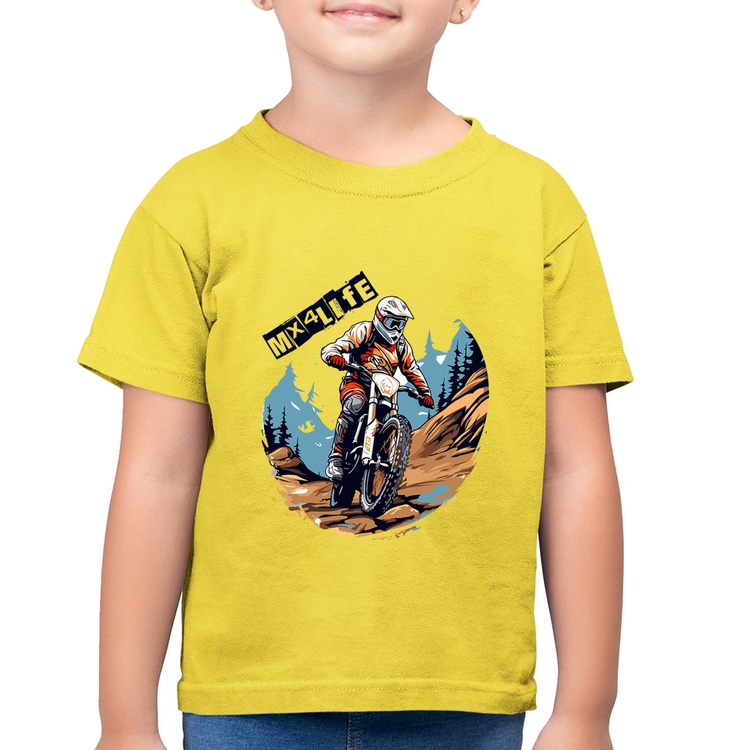 Camiseta Algodão Infantil MX4Life - Amarelo Canário