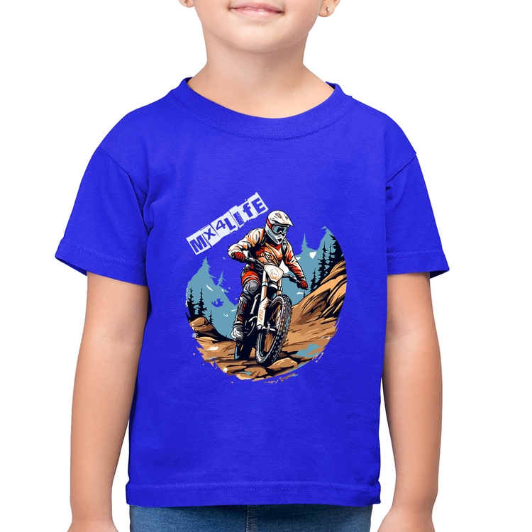 Camiseta Algodão Infantil MX4Life - Azul Royal