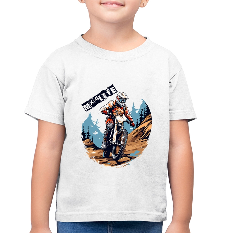 Camiseta Algodão Infantil MX4Life - Branca
