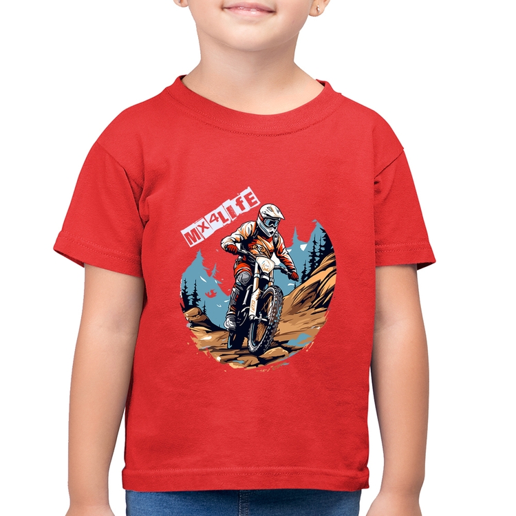 Camiseta Algodão Infantil MX4Life - Vermelha