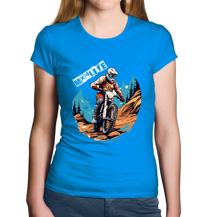 Baby Look Algodão MX4Life - Azul