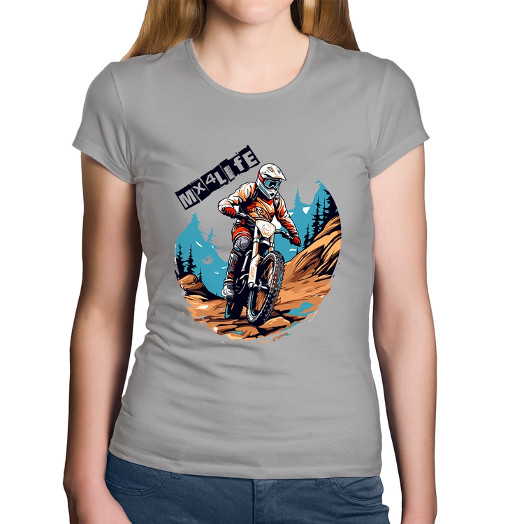 Baby Look Algodão MX4Life - Cinza