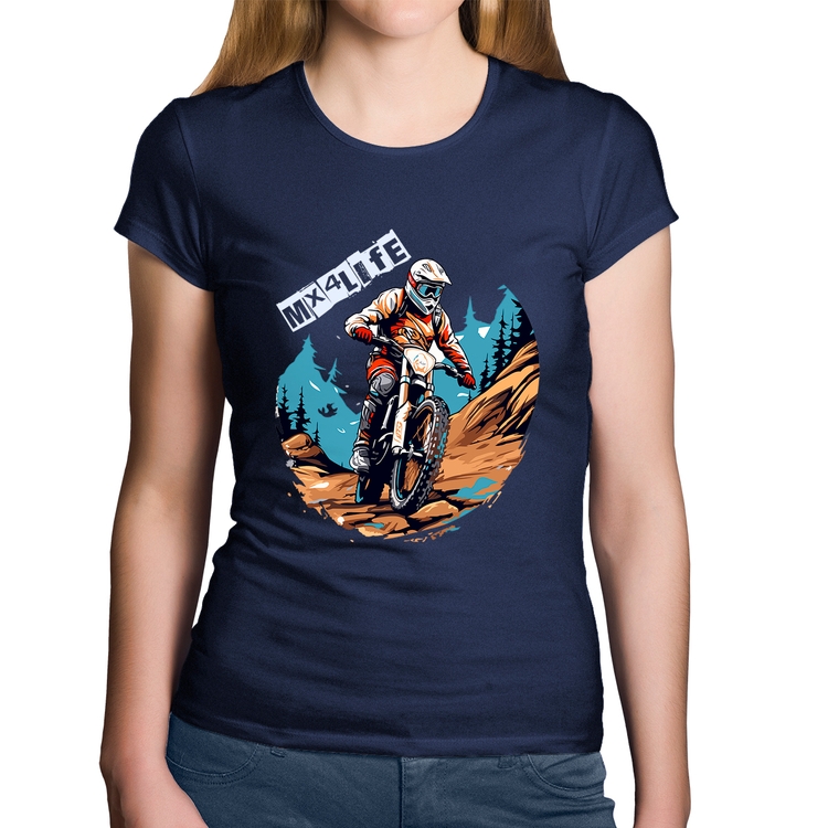 Baby Look Algodão MX4Life - Marinho