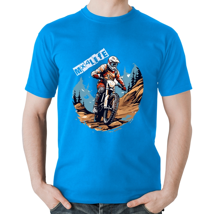 Camiseta Algodão MX4Life - Azul