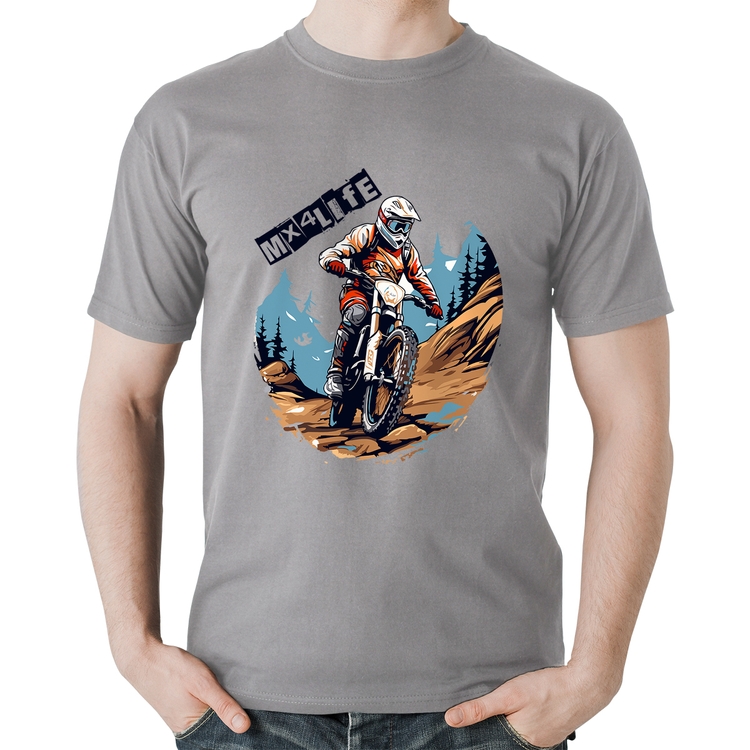 Camiseta Algodão MX4Life - Cinza