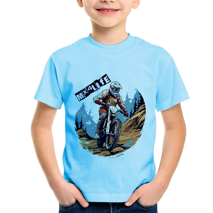 Camiseta Infantil MX4Life - Azul Bebê