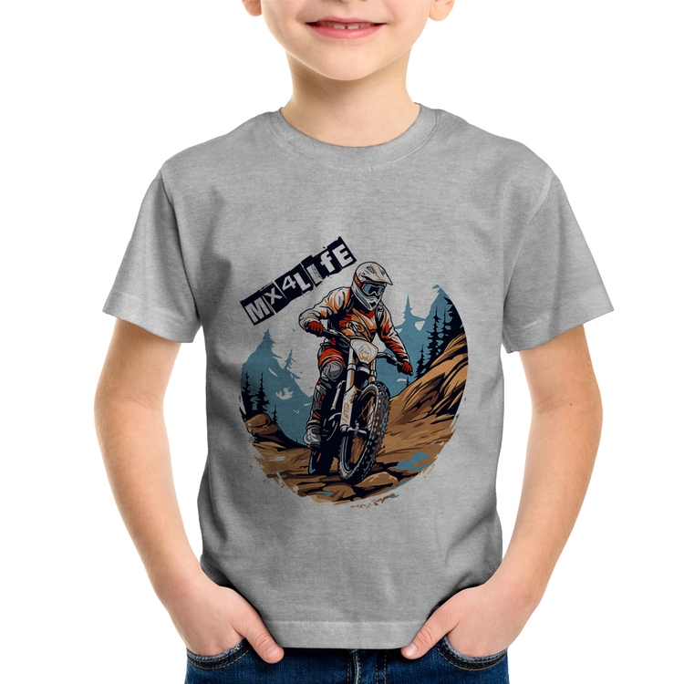Camiseta Infantil MX4Life - Cinza