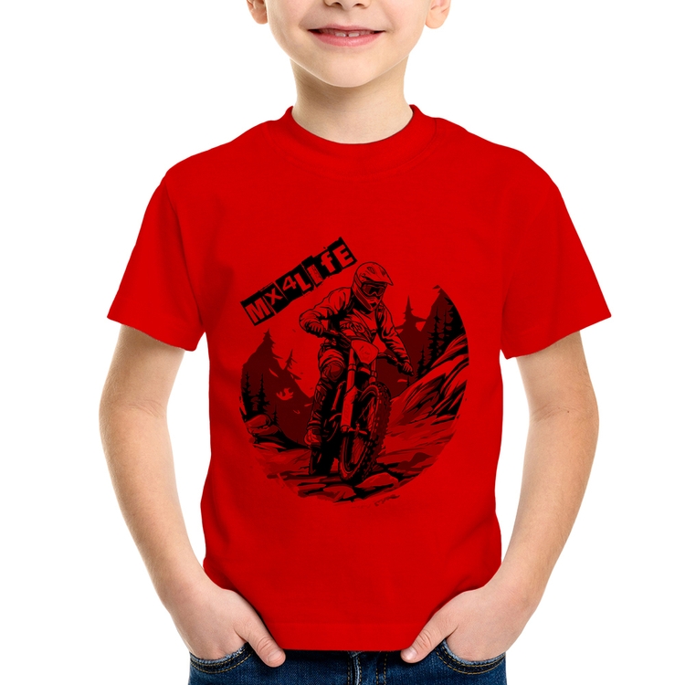 Camiseta Infantil MX4Life - Vermelha