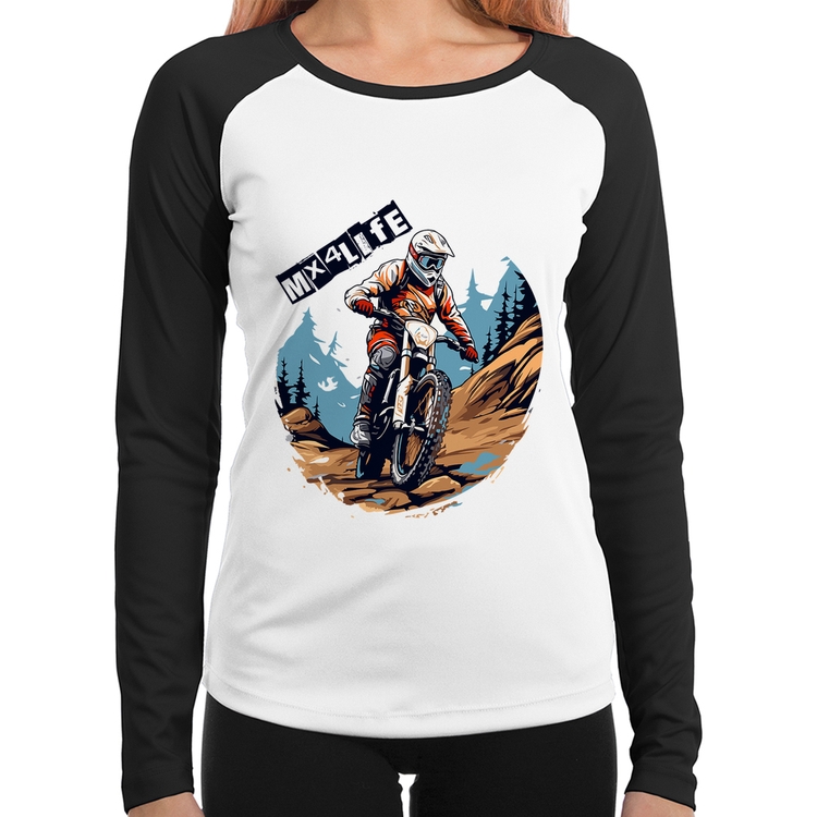 Baby Look Raglan MX4Life Manga Longa