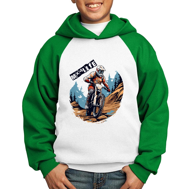 Moletom Infantil MX4Life - Branco/Verde