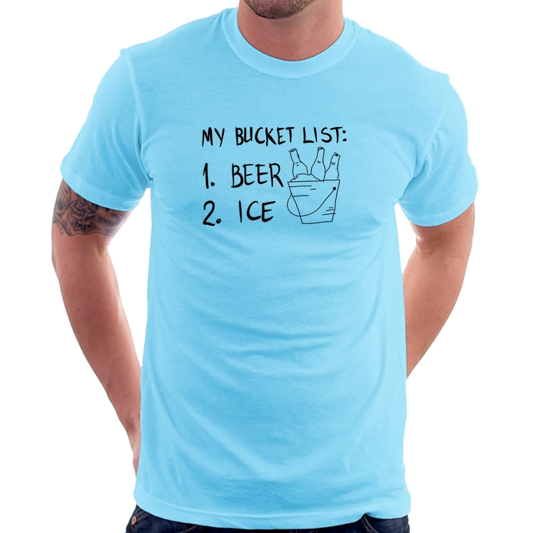 Camiseta My bucket list - Azul Bebê