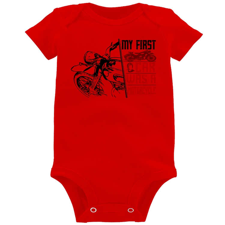 Body Bebê My First Car Was A Motorcycle - Vermelho
