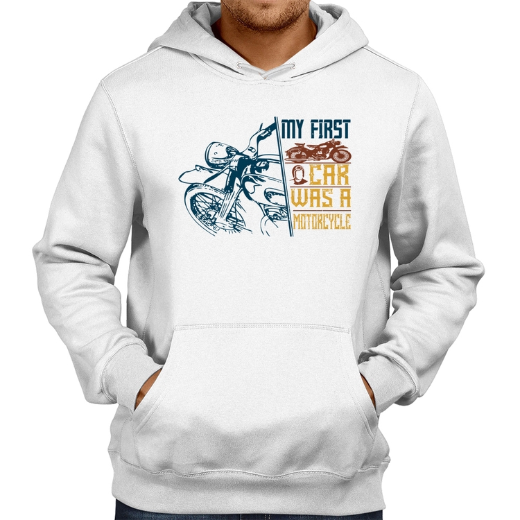 Moletom My First Car Was A Motorcycle - Branco