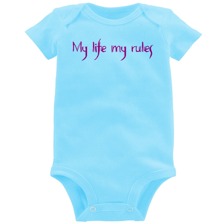 Body Bebê My Life My Rules - Azul Bebê